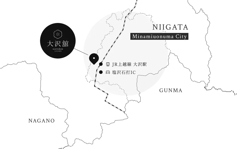 群馬、大沢舘の簡単な地図